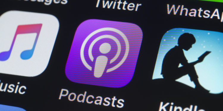 Podcasts, Music, Kindle and other Apps on iPhone screen