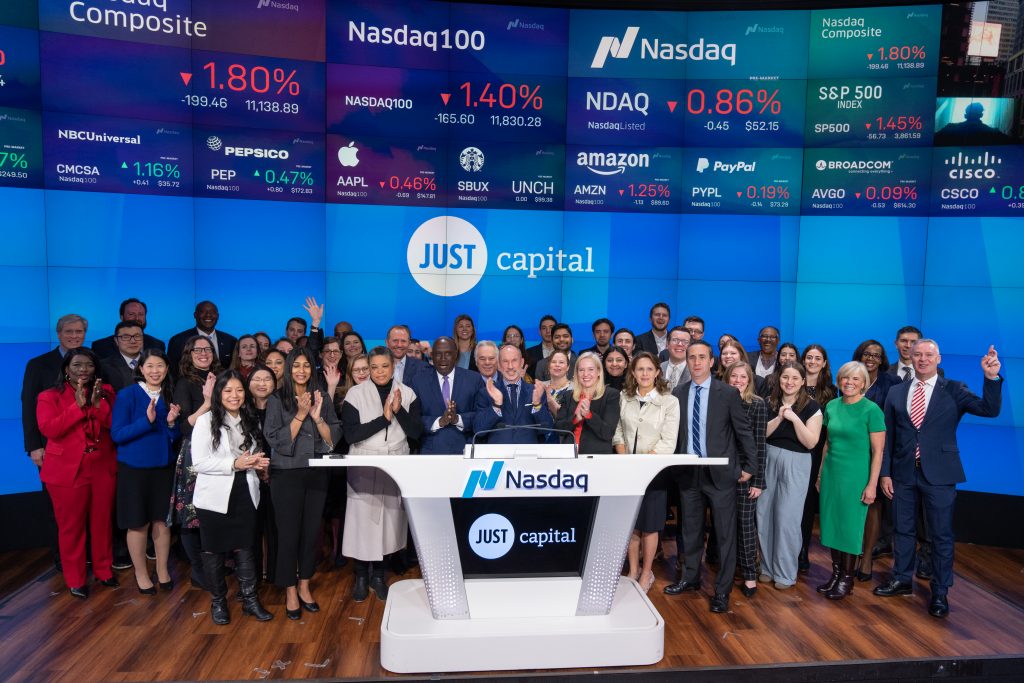 JUST Capital rings opening bell at Nasdaq